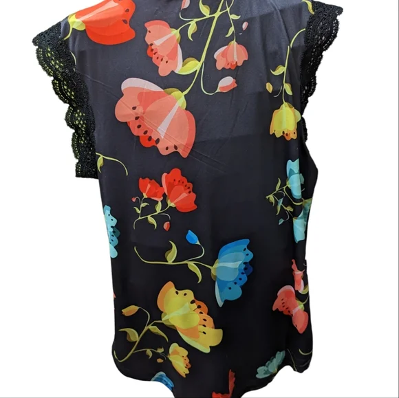 ☮️Retro pop tank blouse. Floral boho☮️ - Picture 2 of 4